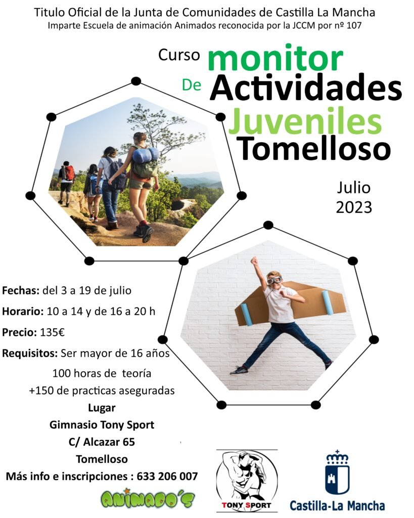 curso monitor actividades juveniles en Tomelloso julio del 2023